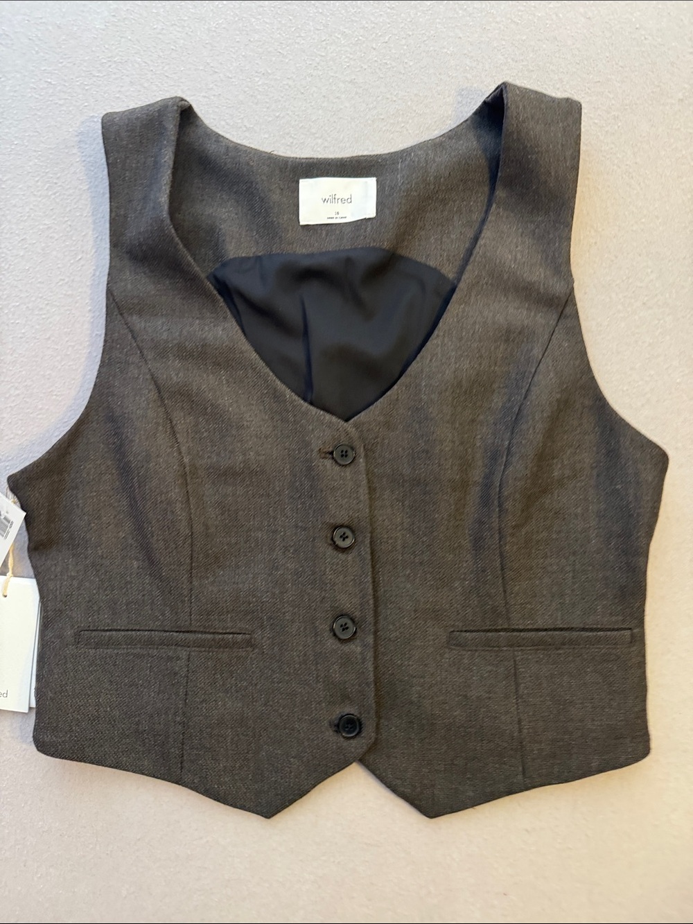 Wilfred Aritzia Desire Vest Size 10 NWT $110 Rich Mocha Brown